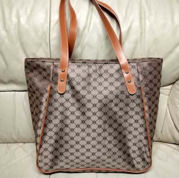 Large Black Faux Leather Tote Shoulder Bag - Hobo Style With Side Pocket, 18x17 Inches